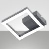 Fabas luce bard applique moderna quadrata antracite led 11w 3000k dimmerabile 10cm