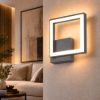 Fabas luce bard applique moderna quadrata antracite led 11w 3000k dimmerabile 10cm