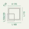 Fabas luce bard applique moderna quadrata antracite led 11w 3000k dimmerabile 10cm
