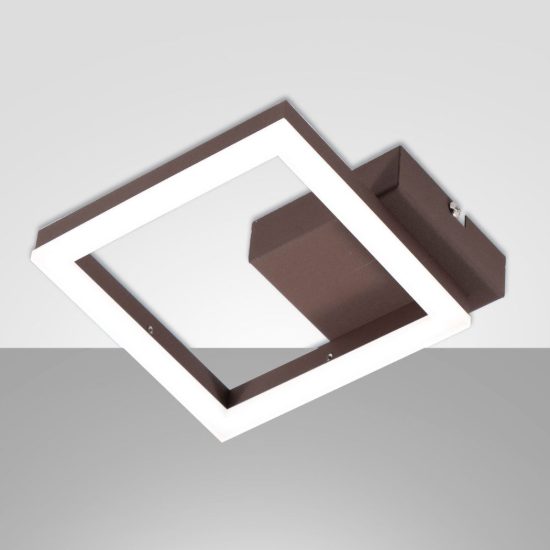 Fabas bard applique moderna quadrata corten led 11w 3000k dimmerabile