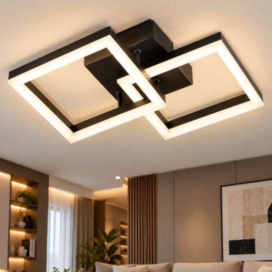 Fabas bard plafoniera moderna nera led 21w 3000k dimmerabile