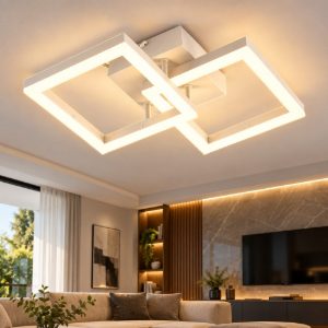 Fabas bard plafoniera led 21w 3000k dimmerabile moderna bianco