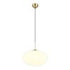 Lampadario per salotto moderno sfera vetro ovale ottone satinato