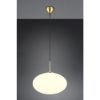 Lampadario per salotto moderno sfera vetro ovale ottone satinato