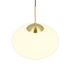 Lampadario per salotto moderno sfera vetro ovale ottone satinato