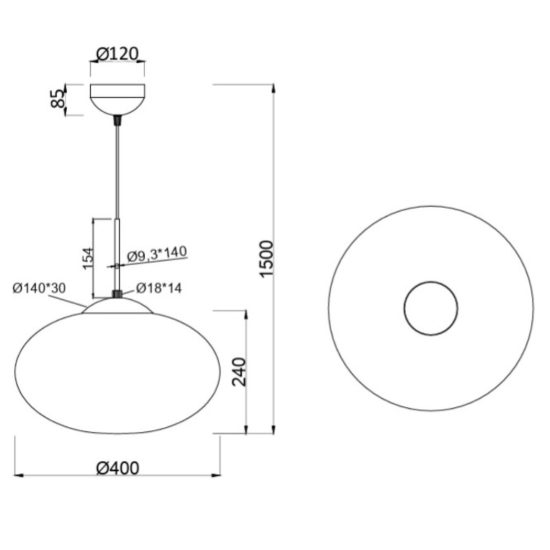 Lampadario per salotto moderno sfera vetro ovale ottone satinato