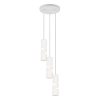 Lampadario per tavolo da pranzo cilindrico bianco satinato 3 luci