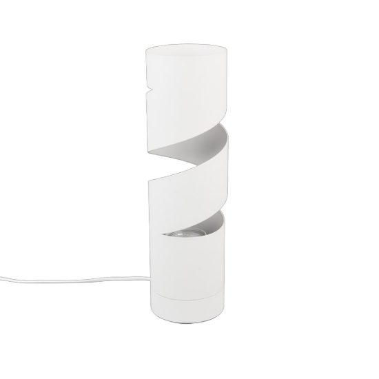 Lampada da tavolo design cilindrica bianco satinato