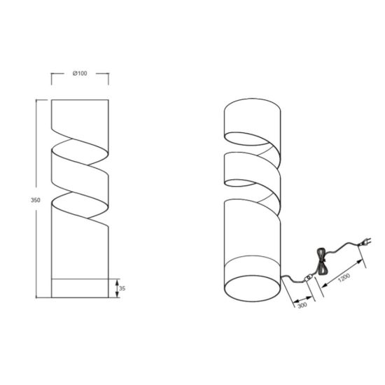 Lampada da tavolo design cilindrica bianco satinato
