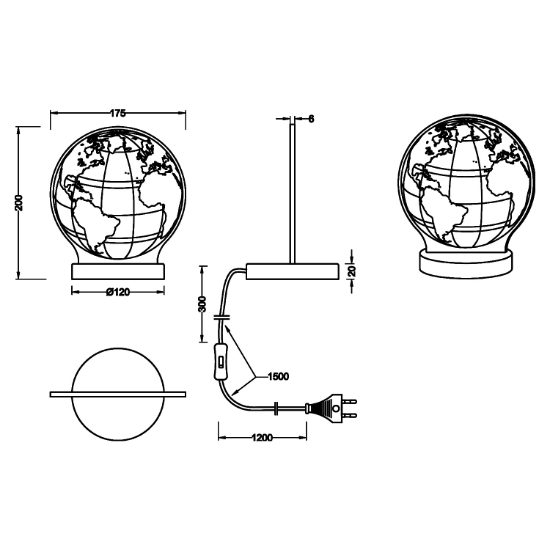 Abat-jour per camera da letto cromo led 7w cct 3000k 4000k 6500k