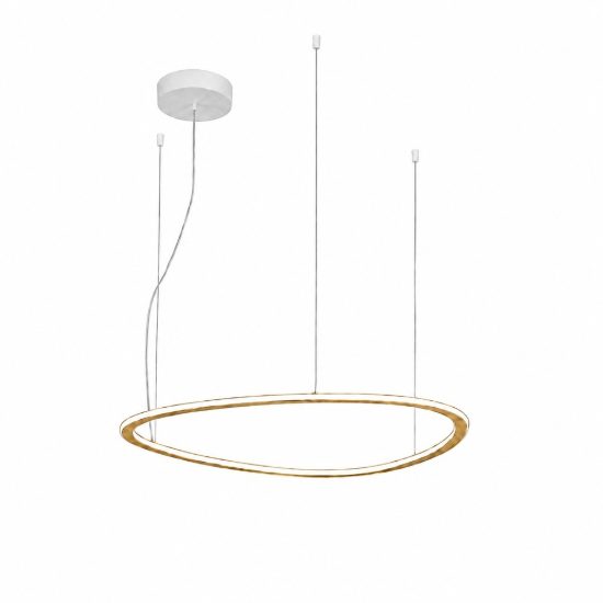 Lampadario moderno oro 65 cm per soggiorno led 48w cct 3000k 6000k dimmerabile con telecomando