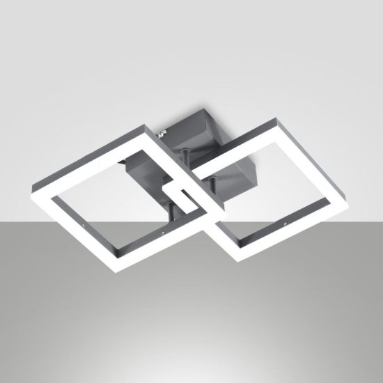 Fabas plafoniera moderna bard antracite led 21w 3000k dimmerabile