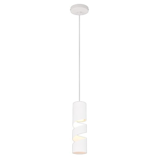 Lampada a sospensione per comodino camera da letto cilindrica bianco