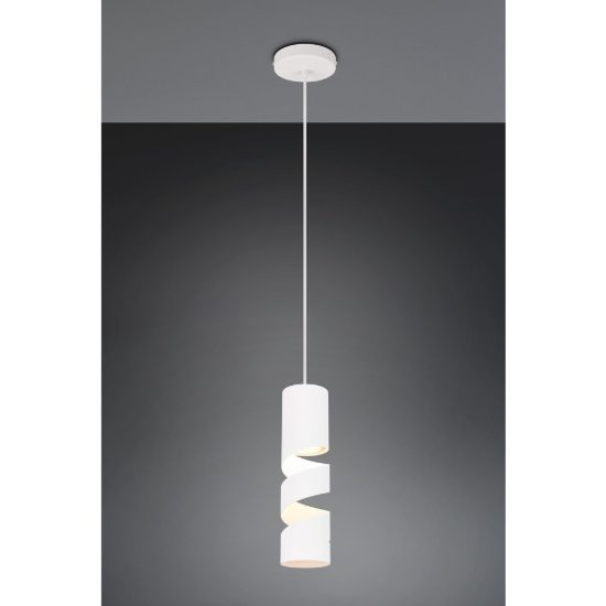 Lampada a sospensione per comodino camera da letto cilindrica bianco