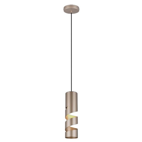 Lampada a sospensione per comodino stanza da letto cilindro caffè