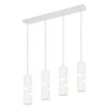 Lampadario led 4,9w 3000k 4 luci a sospensione cilindrico bianco satinato