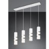 Lampadario led 4,9w 3000k 4 luci a sospensione cilindrico bianco satinato