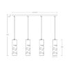 Lampadario led 4,9w 3000k 4 luci a sospensione cilindrico bianco satinato