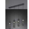 Lampadario moderno 4 luci cilindri neri per tavolo da pranzo