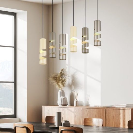 Lampadario a sospensione multicolor 6 luci per tavolo da pranzo