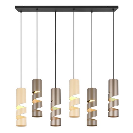 Lampadario a sospensione multicolor 6 luci per tavolo da pranzo