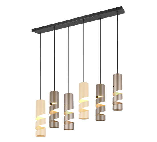 Lampadario a sospensione multicolor 6 luci per tavolo da pranzo