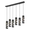 Lampadario per tavolo da pranzo 6 luci cilindriche nero opaco