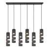 Lampadario per tavolo da pranzo 6 luci cilindriche nero opaco