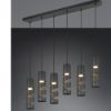 Lampadario per tavolo da pranzo 6 luci cilindriche nero opaco