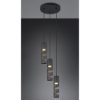 Lampadario per tavolo da pranzo led 4,9w 3000k 3 luci cilindrico nero opaco
