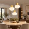 Fabas luce kino lampadario moderno tre luci vetro bianco led 36w 3000k dimmerabile