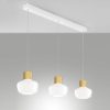 Fabas kino lampadario da cucina 3 luci vetro bianco led 36w 3000k dimmerabile