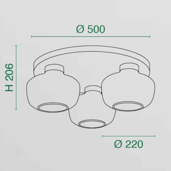 Fabas kino plafoniera led 36w 3000k dimmerabile moderna vetro bianco