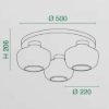 Fabas plafoniera moderna kino vetro cognac led 36w 3000k dimmerabile