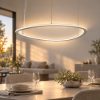 Lampadario led 48w cct 3000k 6000k dimmerabile con telecomando moderno a sospensione plettro tortora