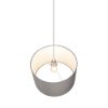 Lampadario paralume in tessuto per soggiorno a sospensione grigio