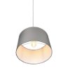 Lampadario paralume in tessuto per soggiorno a sospensione grigio