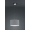 Lampadario paralume in tessuto per soggiorno a sospensione grigio