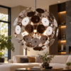Lampadario design moderno sferico nero opaco