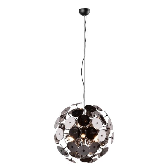 Lampadario design moderno sferico nero opaco