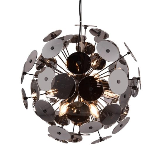 Lampadario design moderno sferico nero opaco