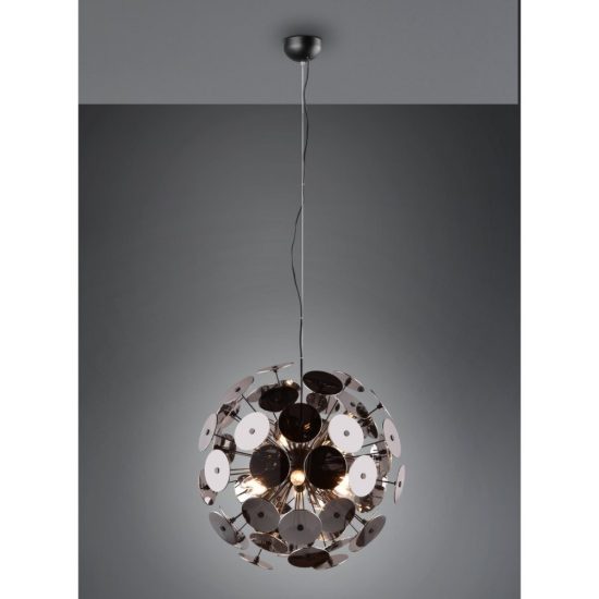 Lampadario design moderno sferico nero opaco