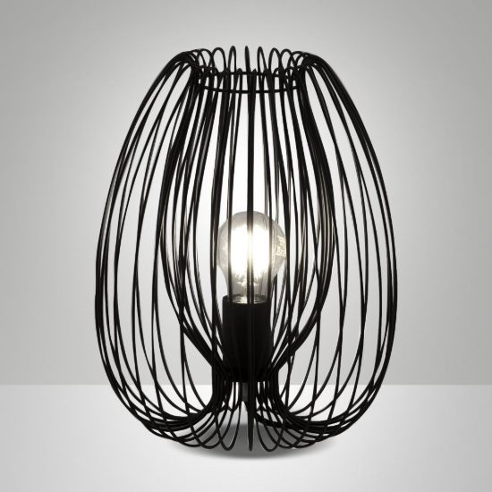 Fabas camp lampada da tavolo per camera da letto industriale nera