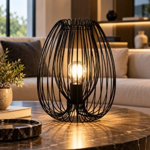 Fabas camp nera lampada da tavolo design industriale