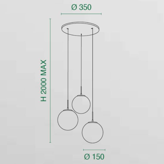 Fabas luce ariel lampadario moderno tre luci led 21w cct 2700k 3000k 4000k dimmerabile