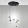 Fabas luce ariel lampadario moderno 5 sfere vetro led 35w cct 2700k 3000k 4000k  dimmerabile