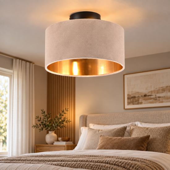 Plafoniera led 4w 2700k beige per camera da letto