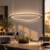 Lampadario moderno plettro antracite a sospensione led 48w cct 3000k 6000k dimmerabile con telecomando