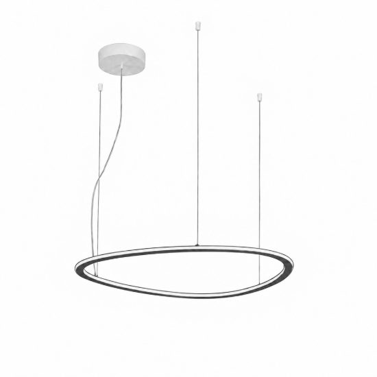 Lampadario moderno plettro antracite a sospensione led 48w cct 3000k 6000k dimmerabile con telecomando
