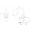 Lampada da scrivania per cameretta led 3w 3000k nero opaco